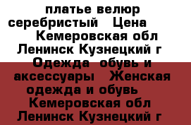 платье велюр серебристый › Цена ­ 2 000 - Кемеровская обл., Ленинск-Кузнецкий г. Одежда, обувь и аксессуары » Женская одежда и обувь   . Кемеровская обл.,Ленинск-Кузнецкий г.